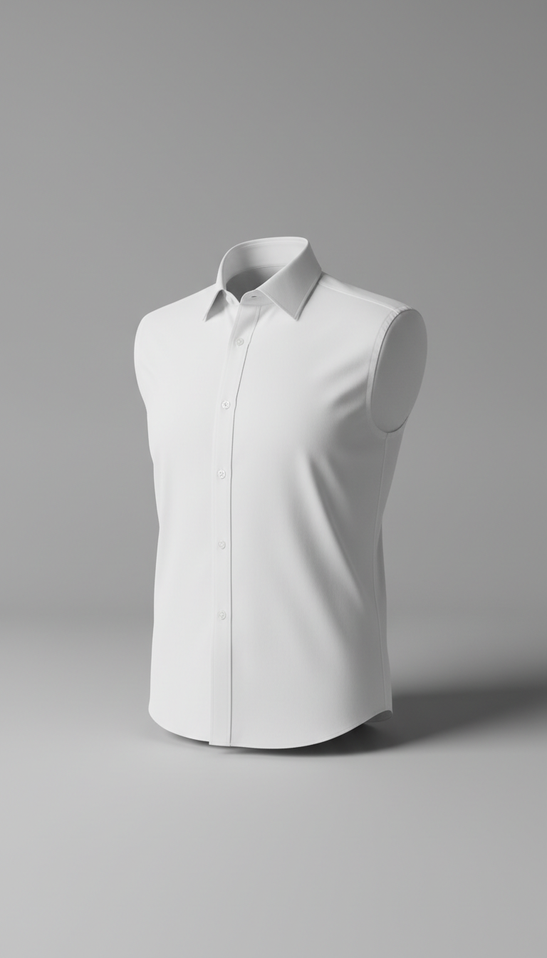 Mist White Crisp Cotton Shirt