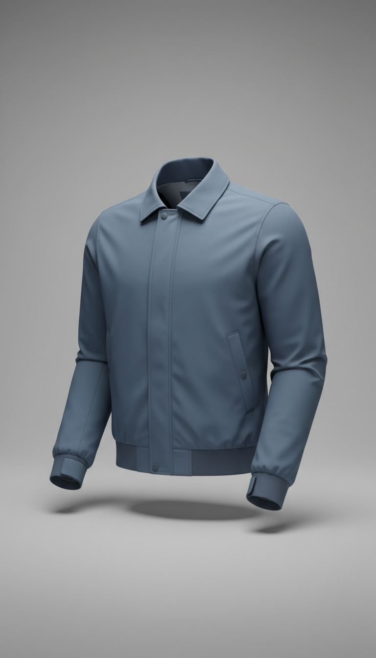 Steel Blue Technical Bomber Jacket